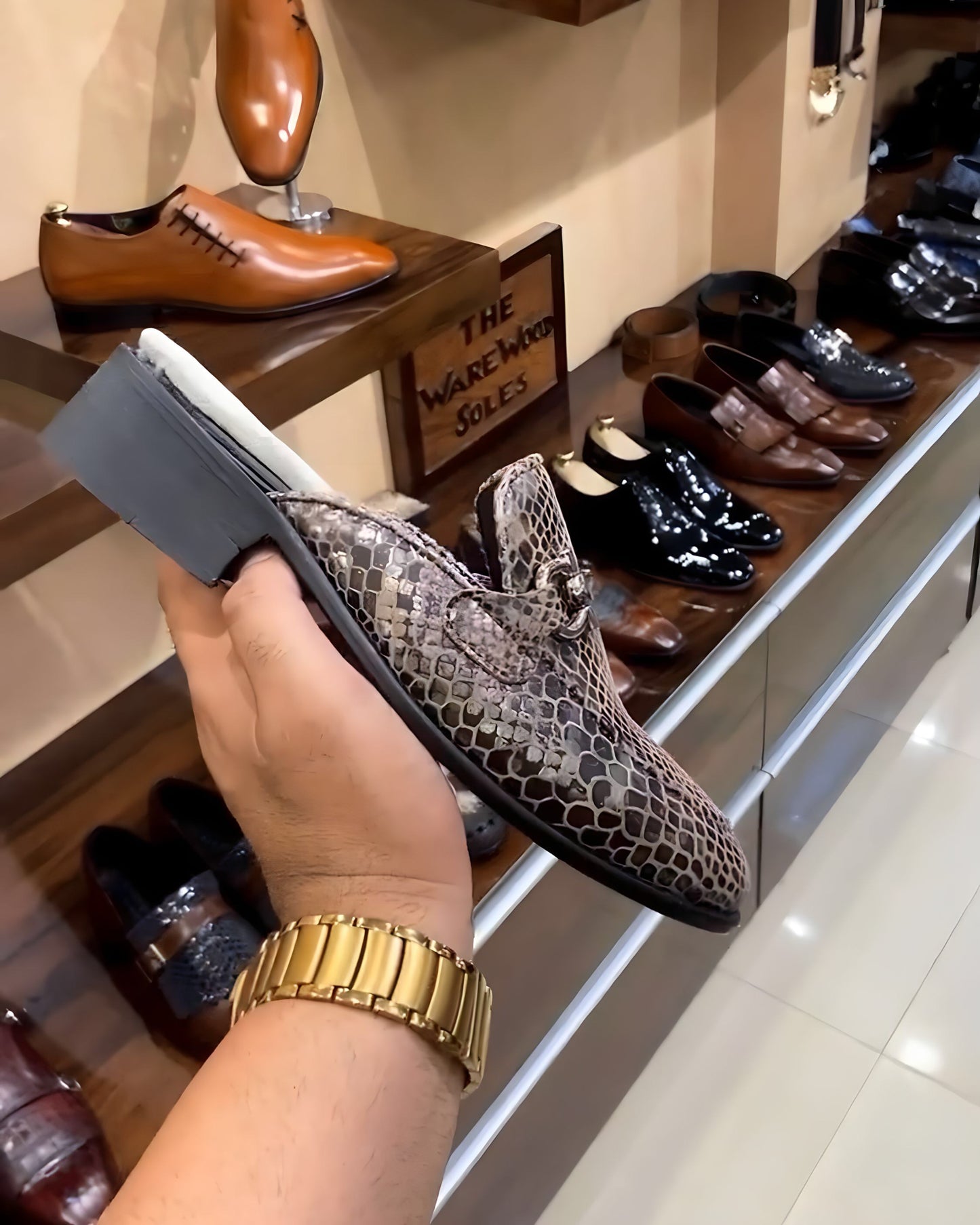 Exotic Snake Leather Mules