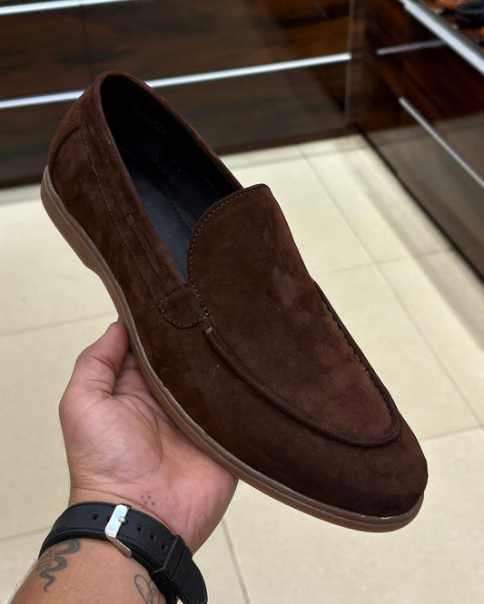 Old Money Dark Brown Suede Yacht Loafers