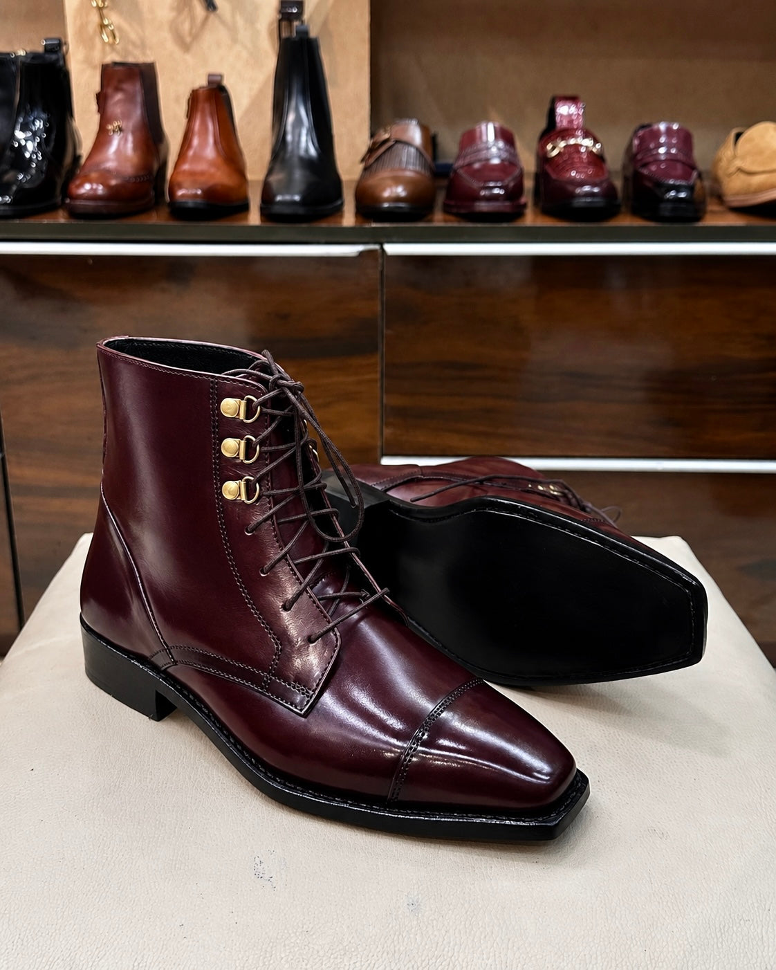Goodyear Welted Burgundy Derby Cap Toe Boots