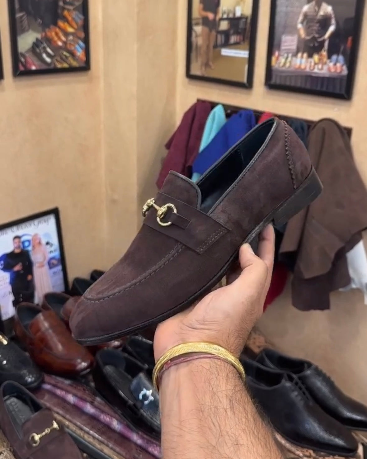 Smooth Mocha Brown Suede Horsebit Loafers