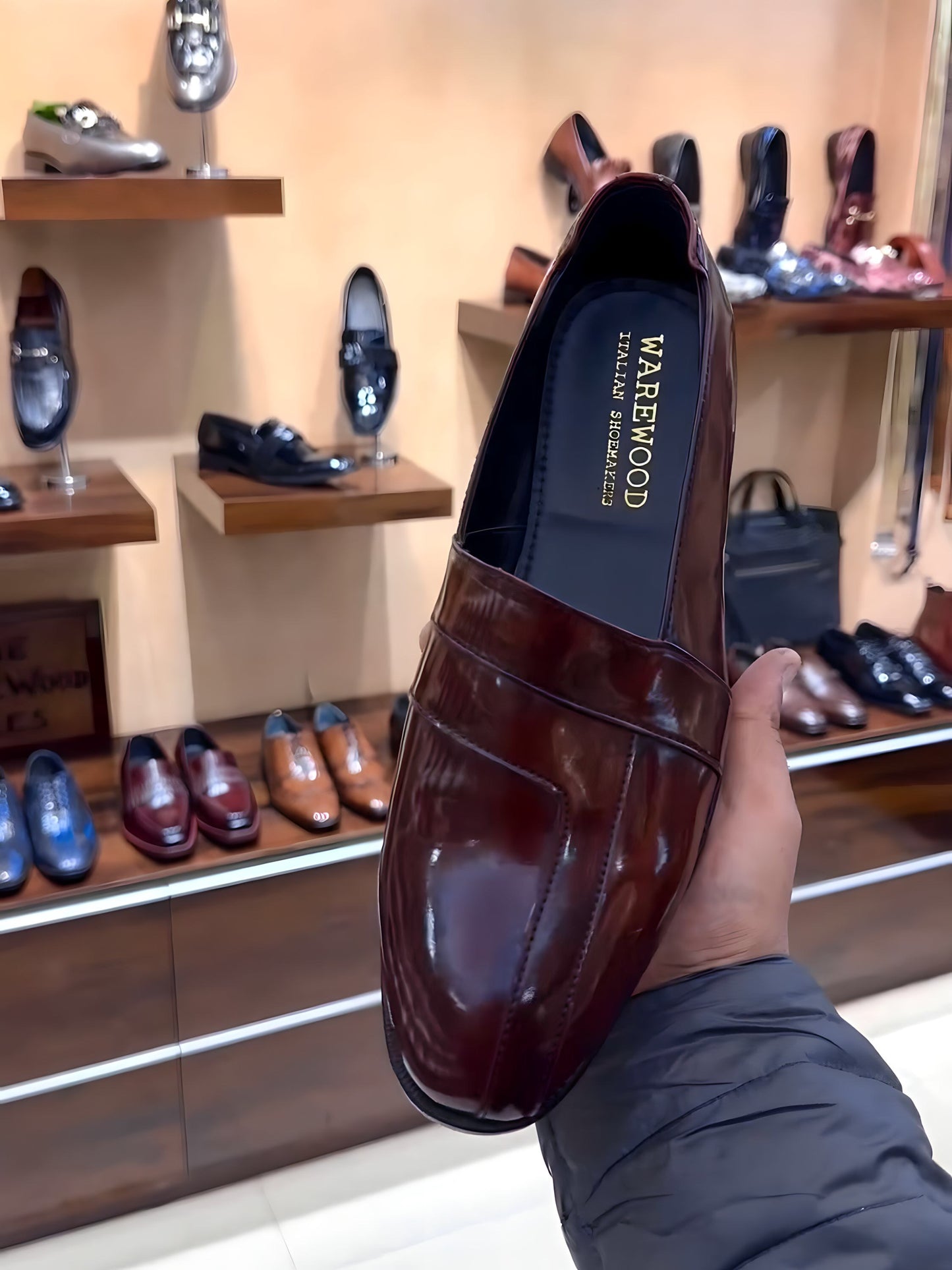 Ox-blood Indo-western Slip-ons