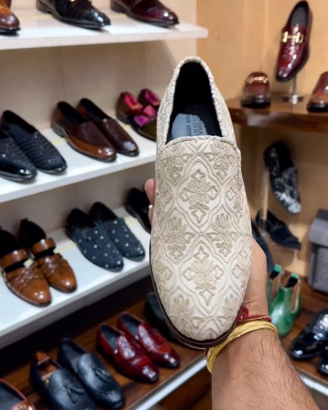 Classic Sherwani Wood Sole Slip-ons
