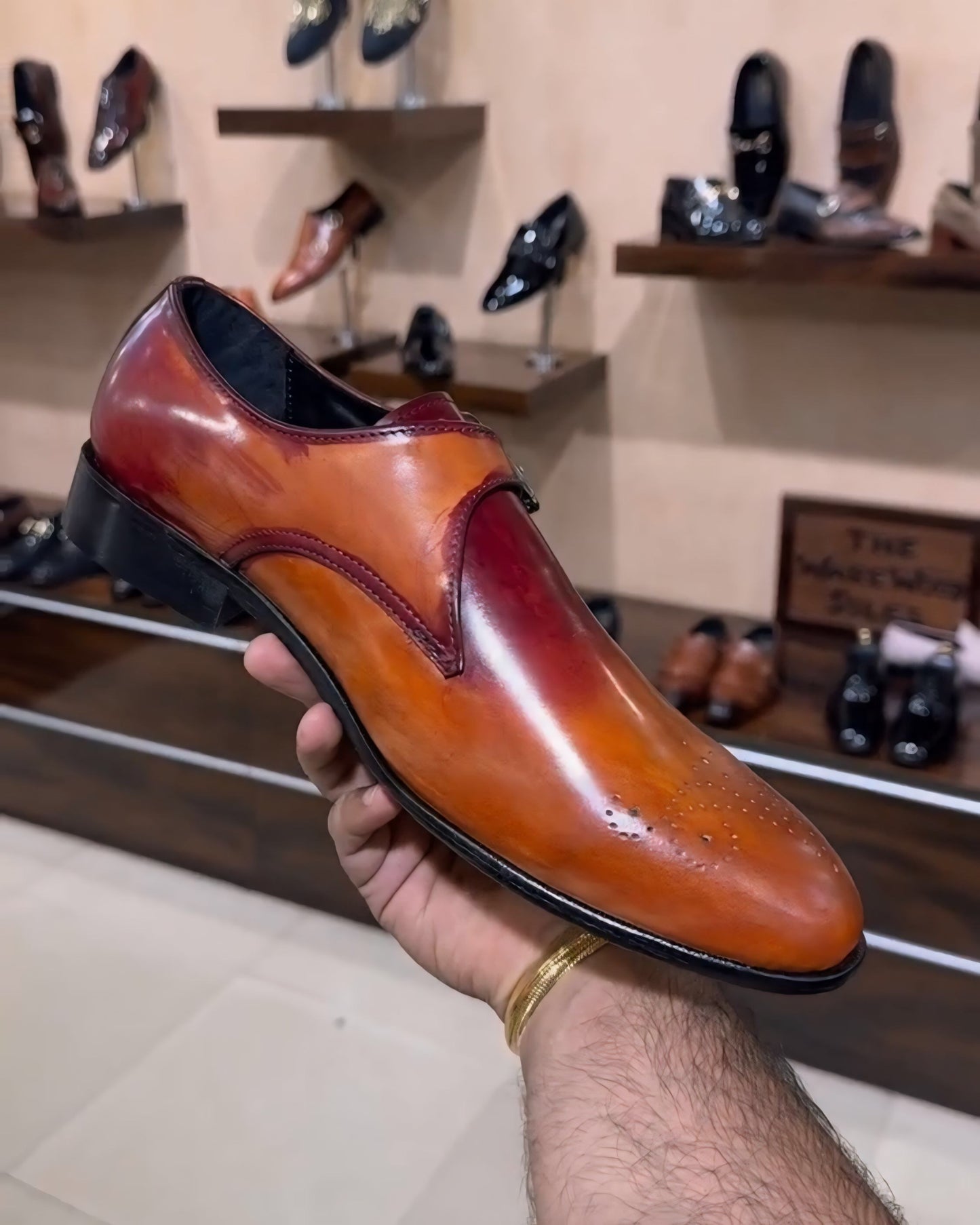 Dual-tone Sun-tan Burnished Single Monks