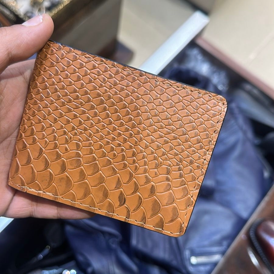 Tan Dual-tone Fish Leather Wallet