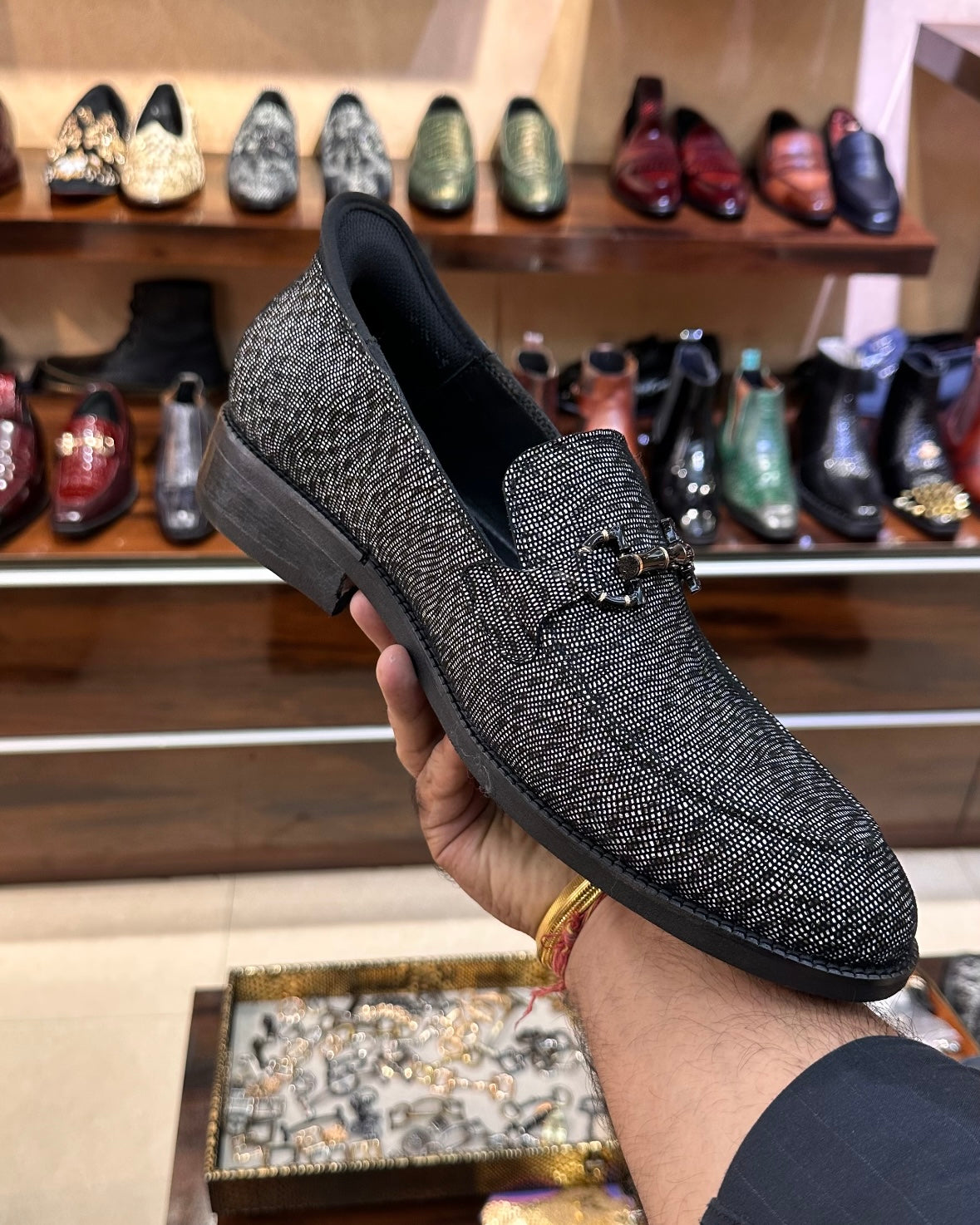 Exotic Fish Foil Loafers with Slip-in Feature