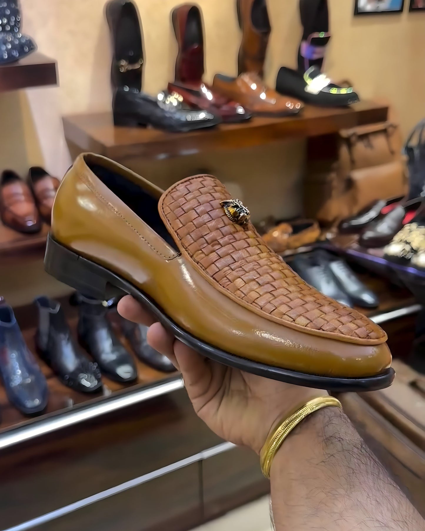 Mustard Shade Braided Leather Spectators