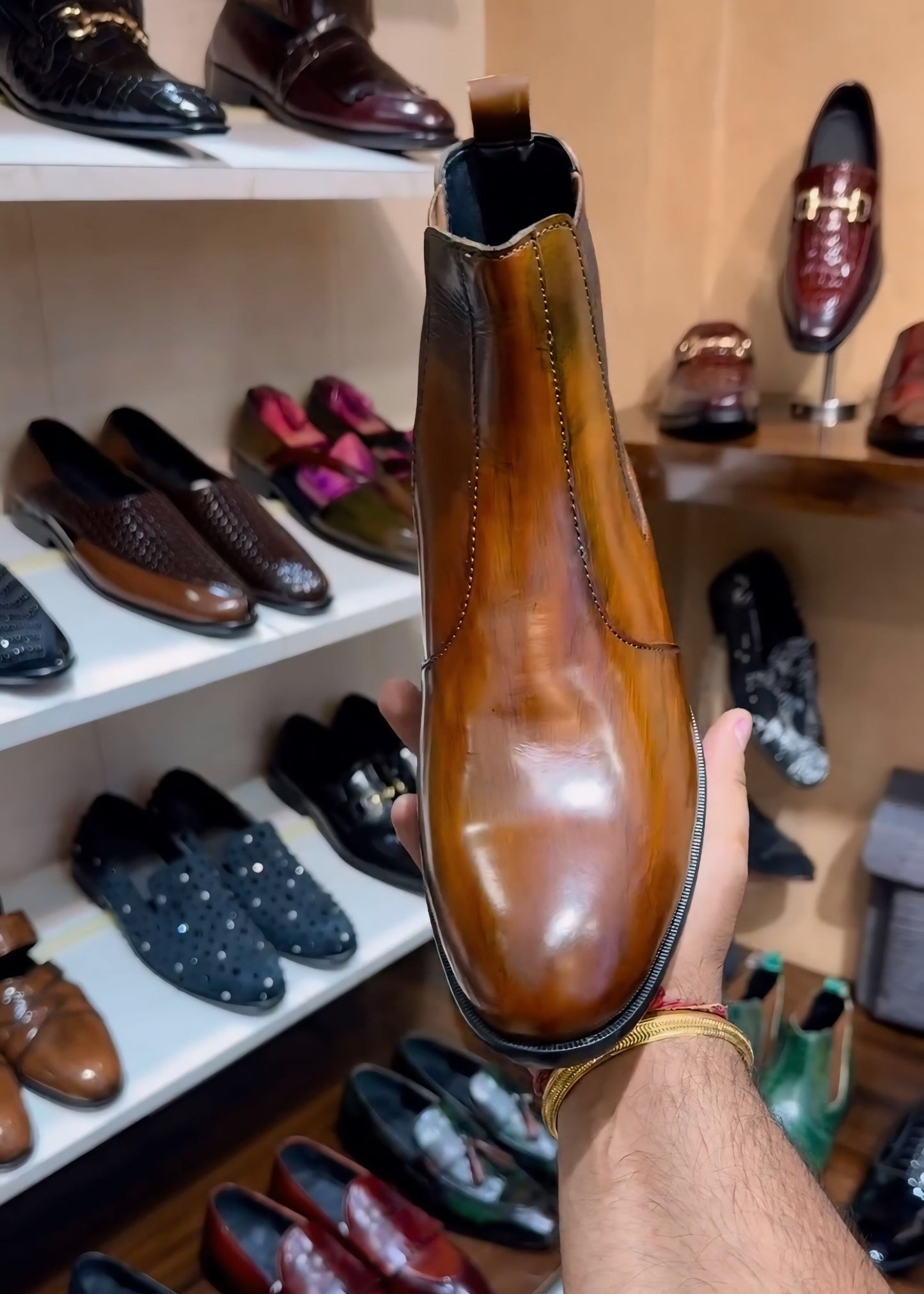 Tan Patina Chelsea Boots