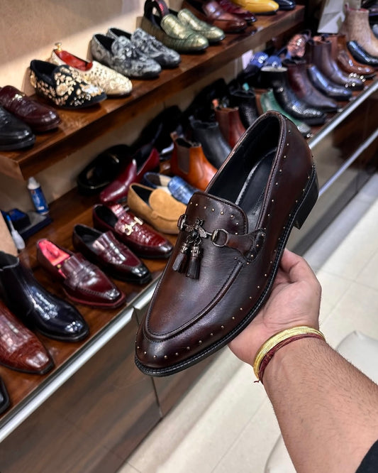 Dark Brown Horsebit Tassel Loafers