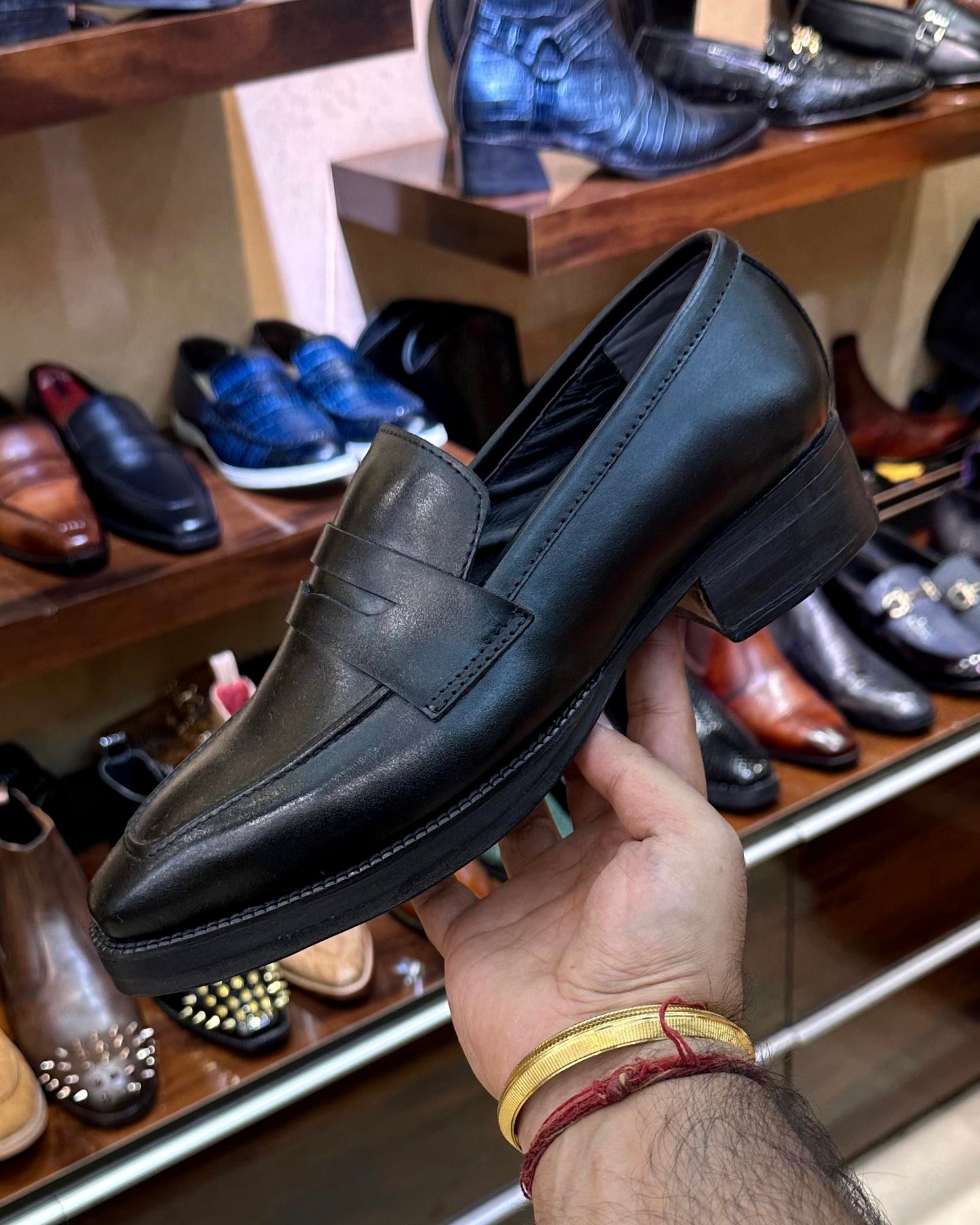 Buy Black Penny Loafers in Italian Leather