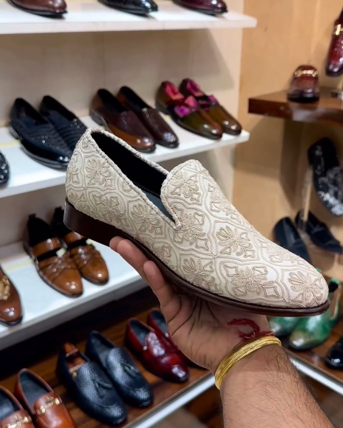 Classic Sherwani Wood Sole Slip-ons