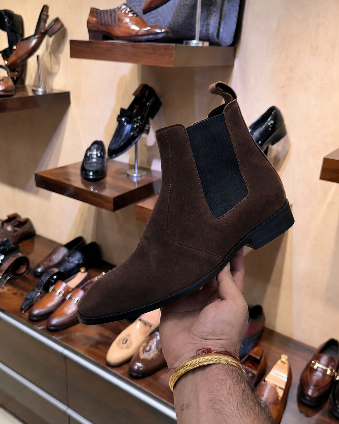 Classic Dark Brown Suede Chelsea Boots