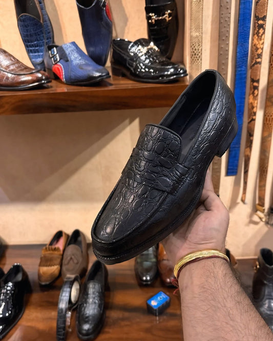 Matt Finish Baby Crocodile Scaled Moccasins