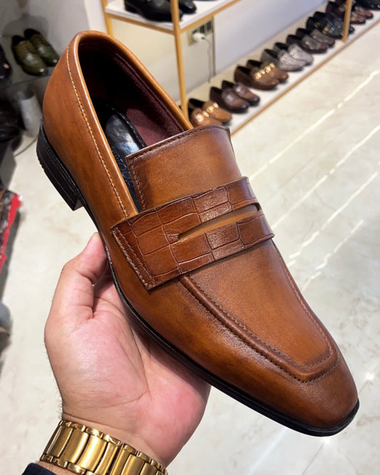 Classic Tan Patina Penny Loafers