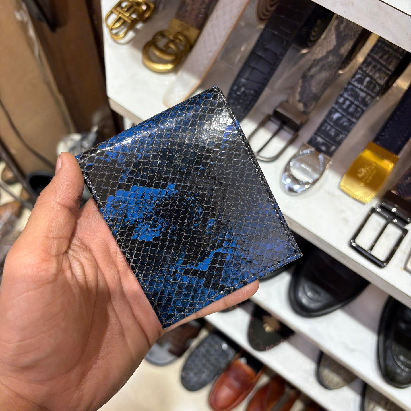 Exotic Midnight Blue Snake Wallet