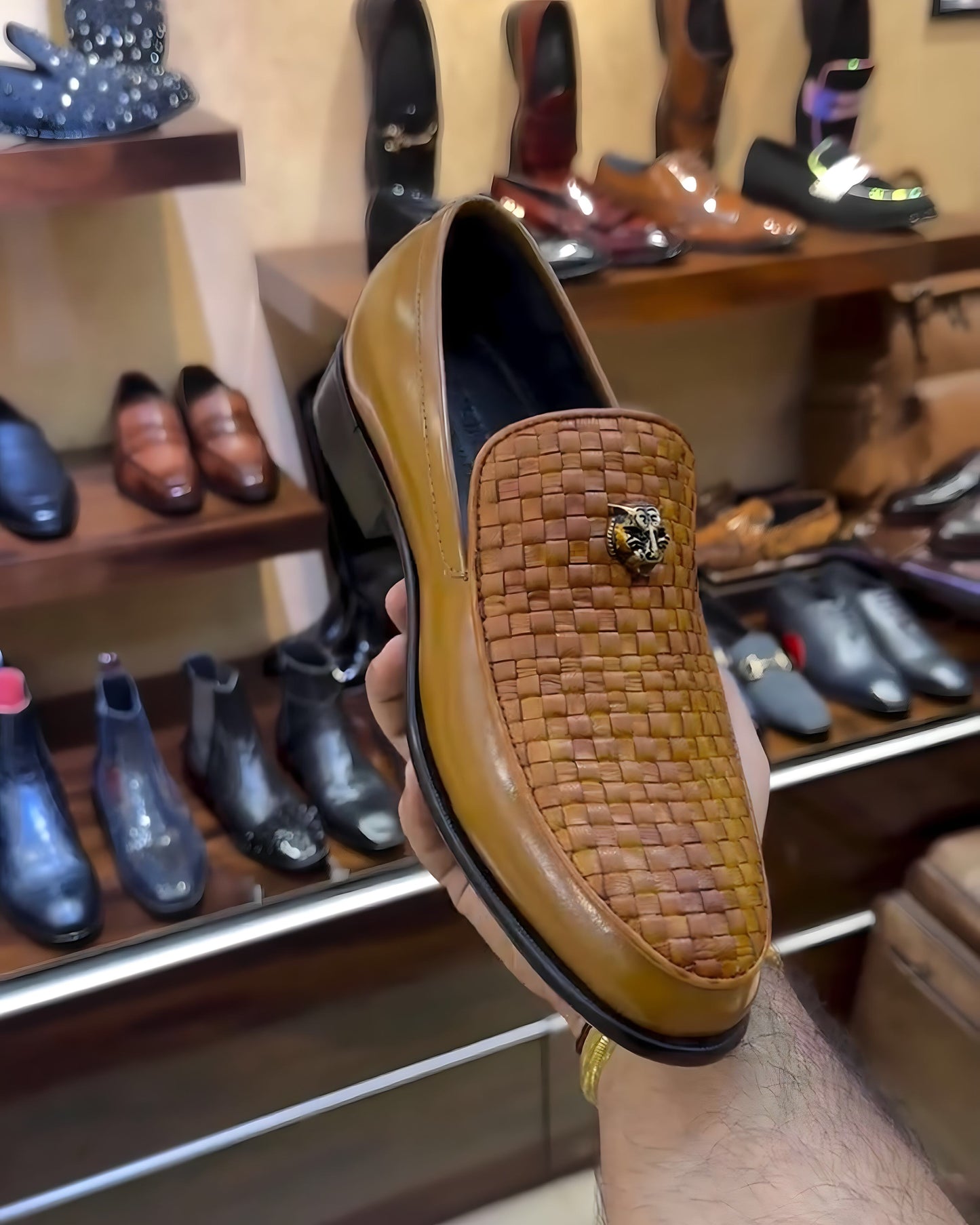 Mustard Shade Braided Leather Spectators