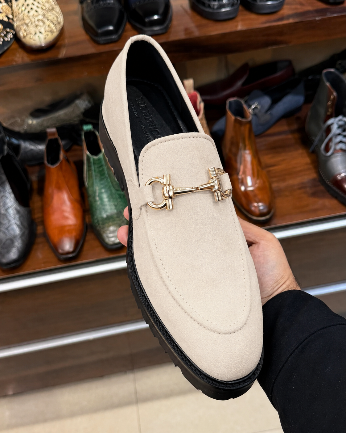 Beige Chunky Loafers