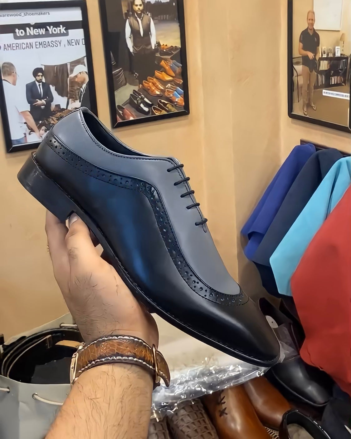 Carbon Grey Sidewing Oxfords