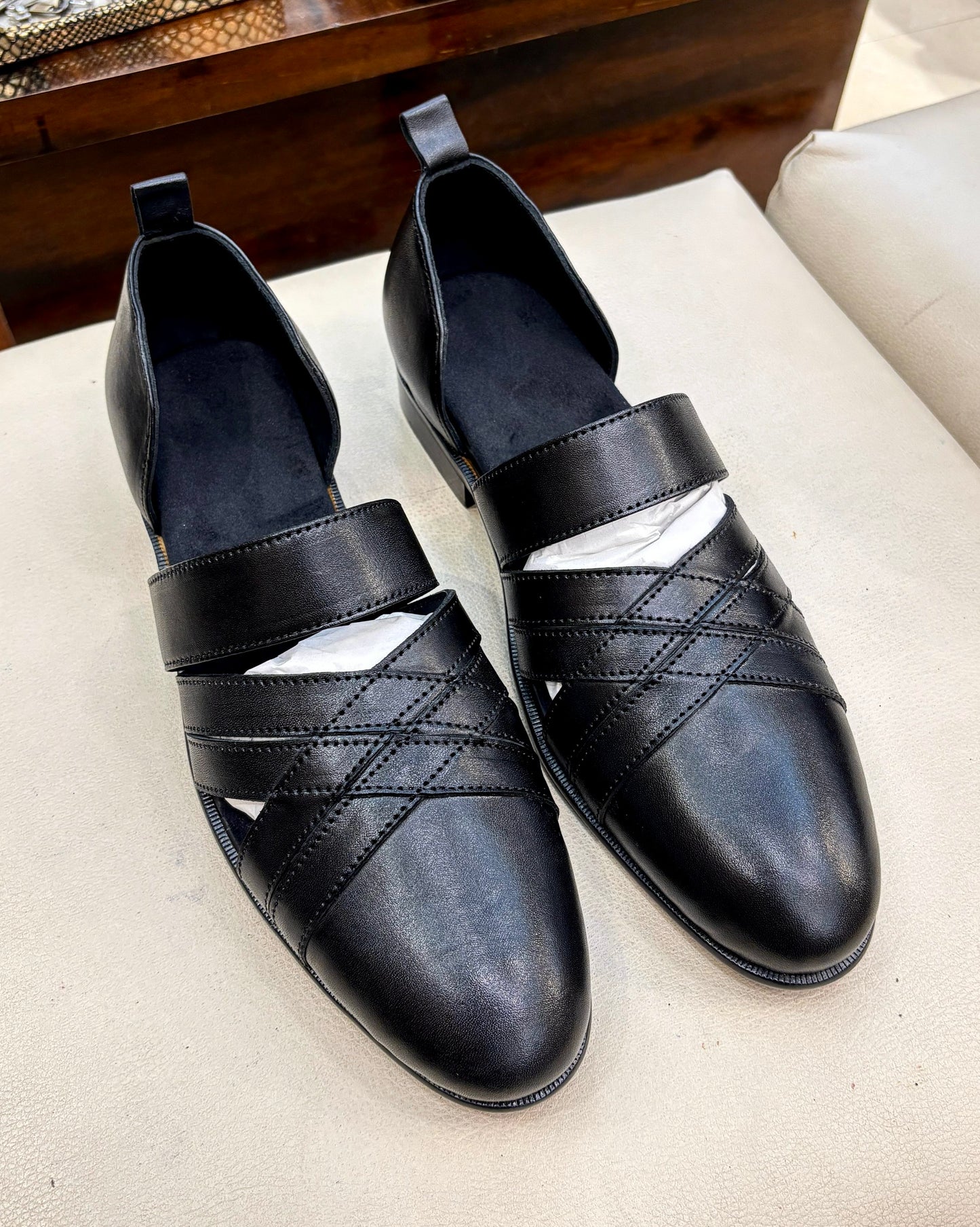 Classic Black Ethnic Sandals