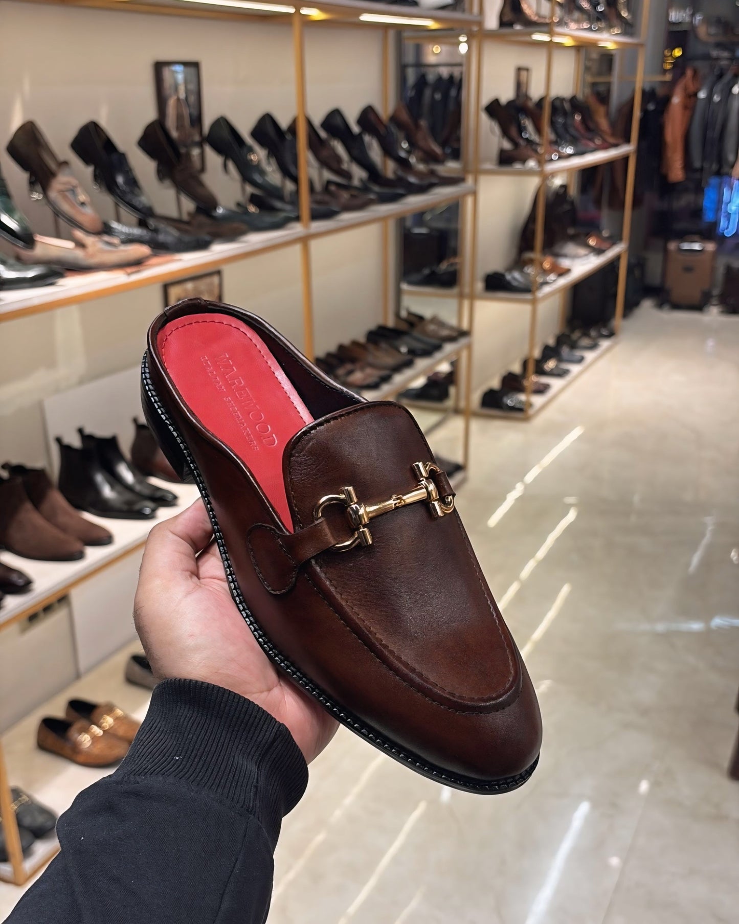 Classic Brown Patina Mules