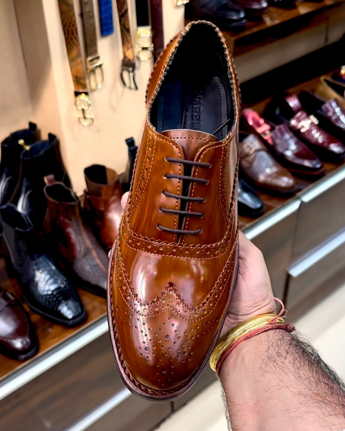 British Tan Wingtip Oxfords