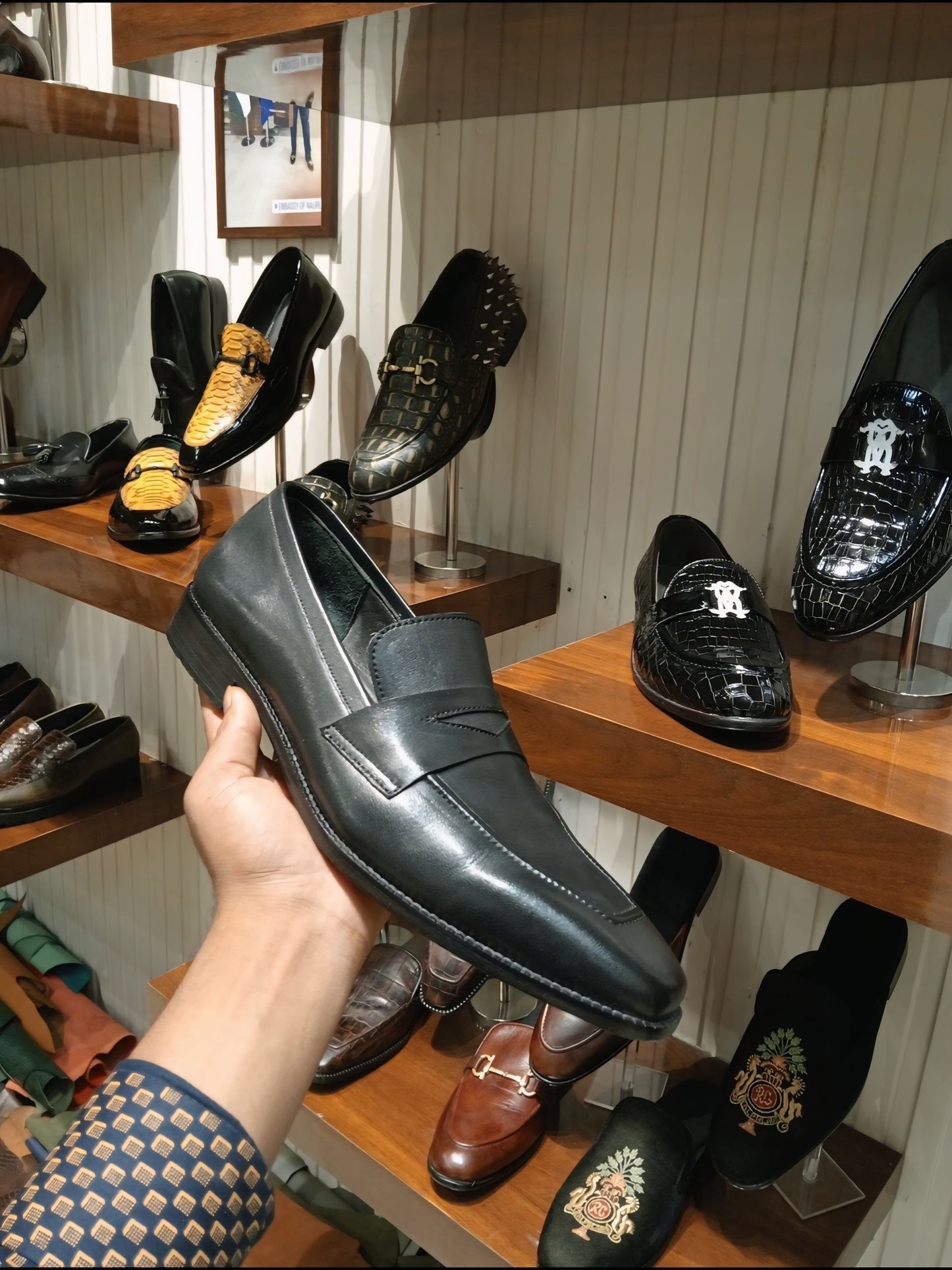 Classic Black Penny Loafers in Soft Calf Leather