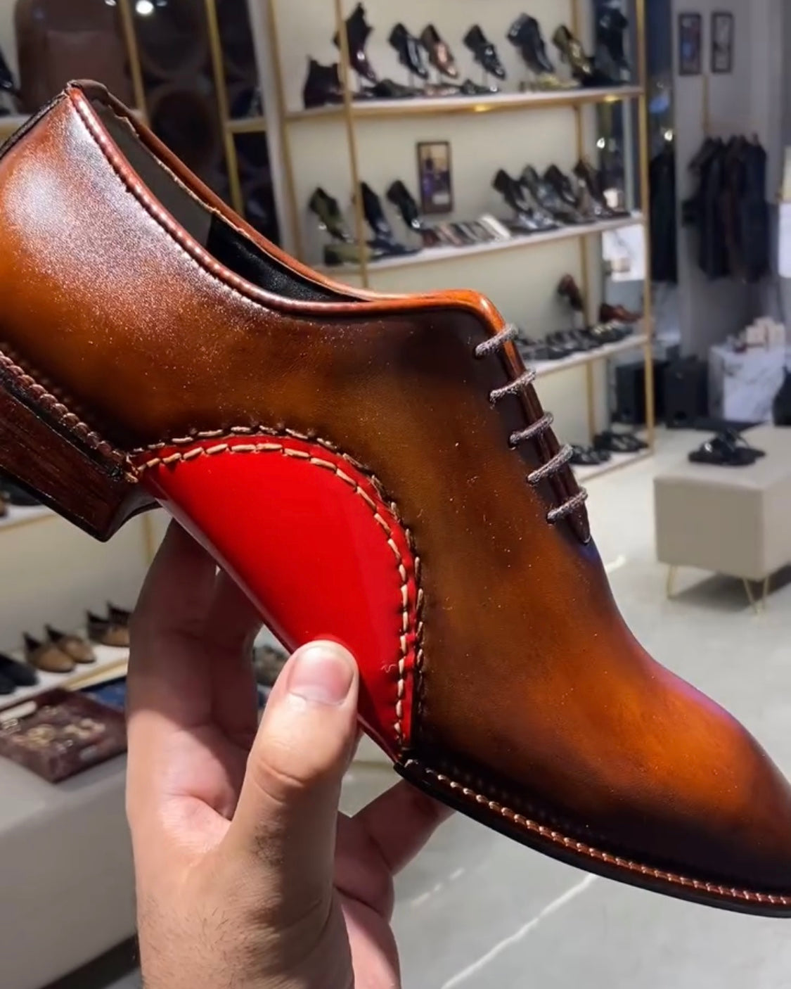 Sienna Brown Opanka Oxfords with Brown Sole