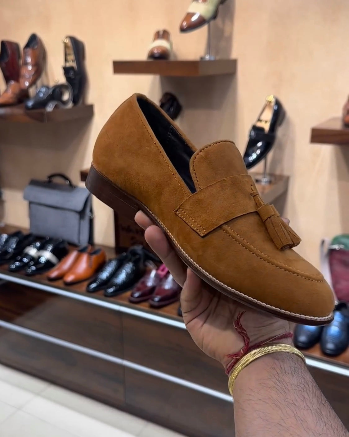 Pure Italian Tan Suede Tassel Loafers