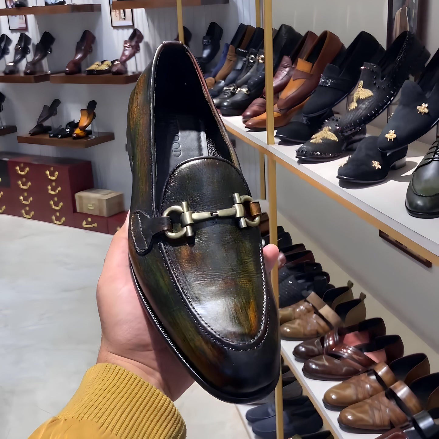 Green Patina Loafers