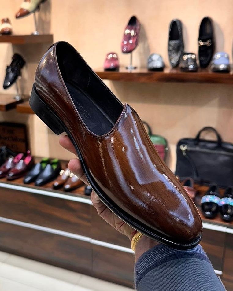 Plain Brown Patina Mojaris