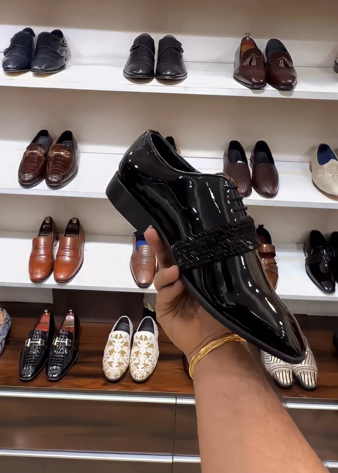 Patent Strap Whole-cut Oxfords