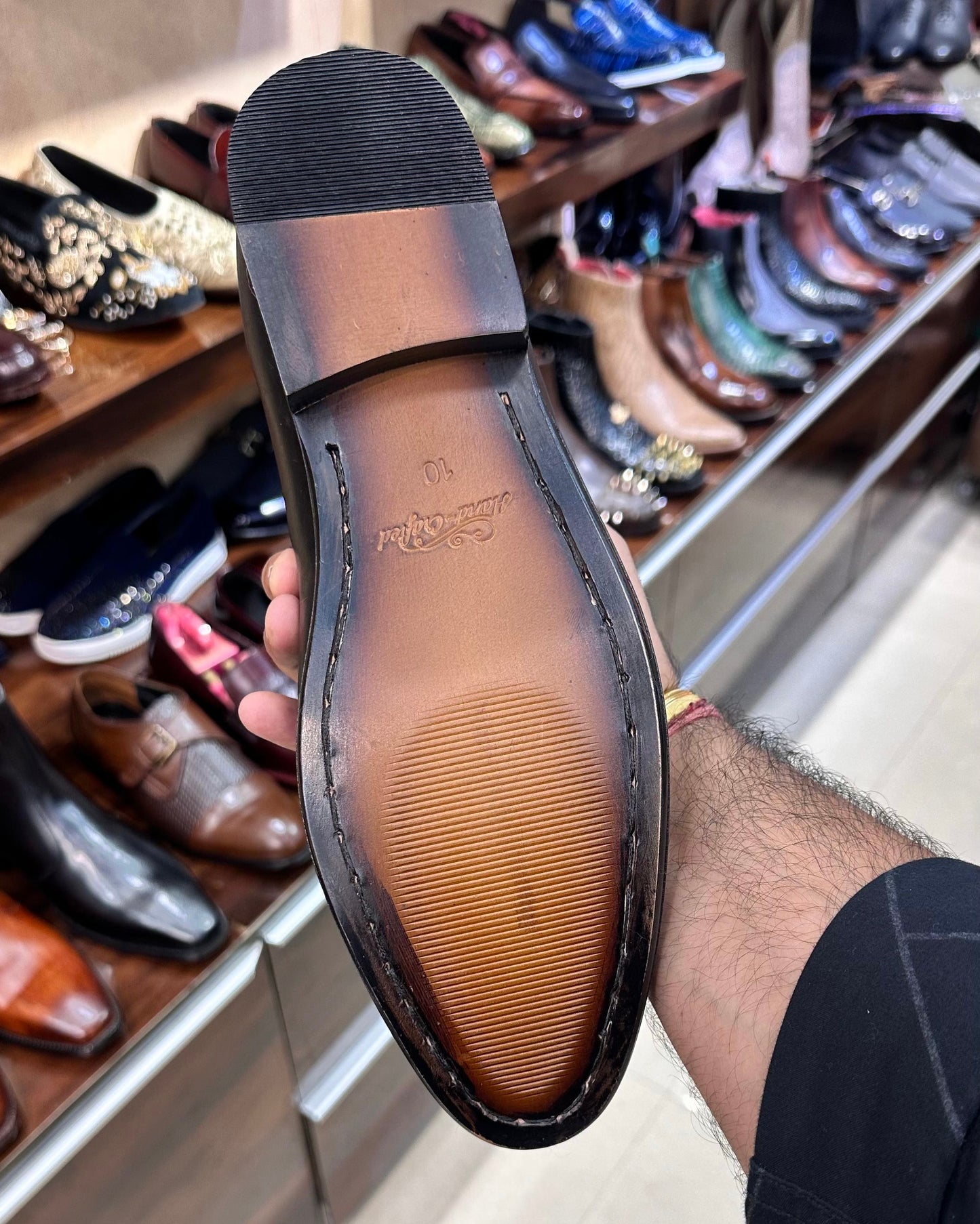 Black Italian Leather Derby Shoes
