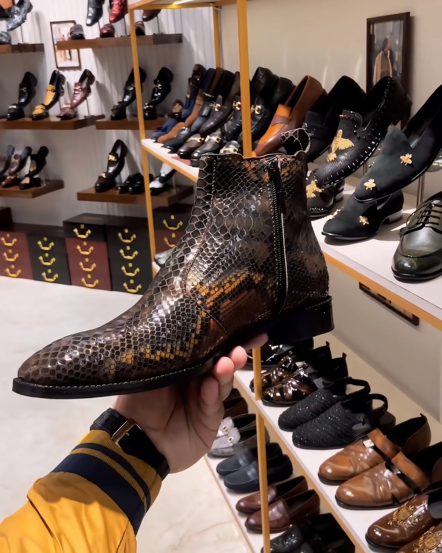 Exotic Snake Zip Boots