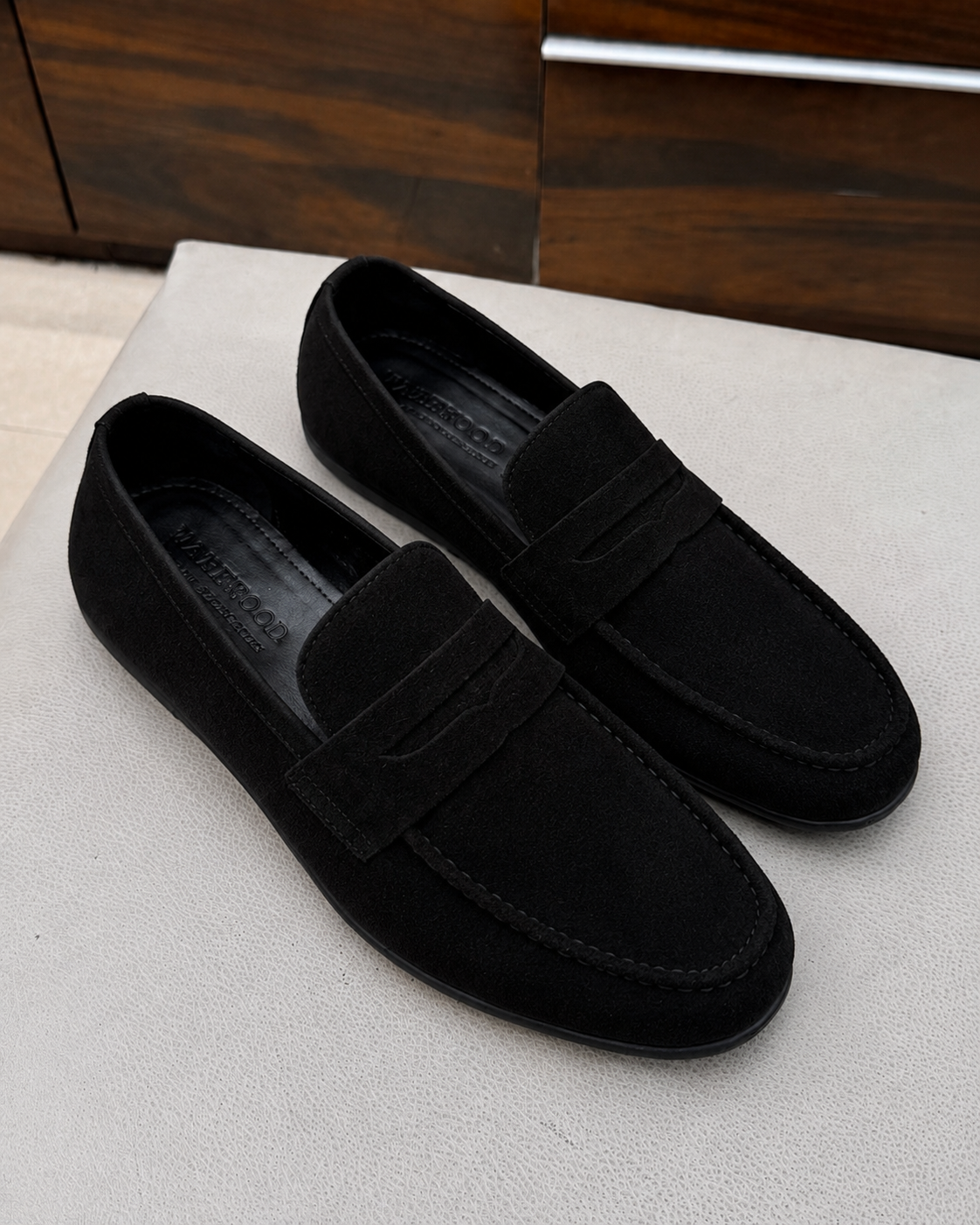Black Suede Driving Loafers