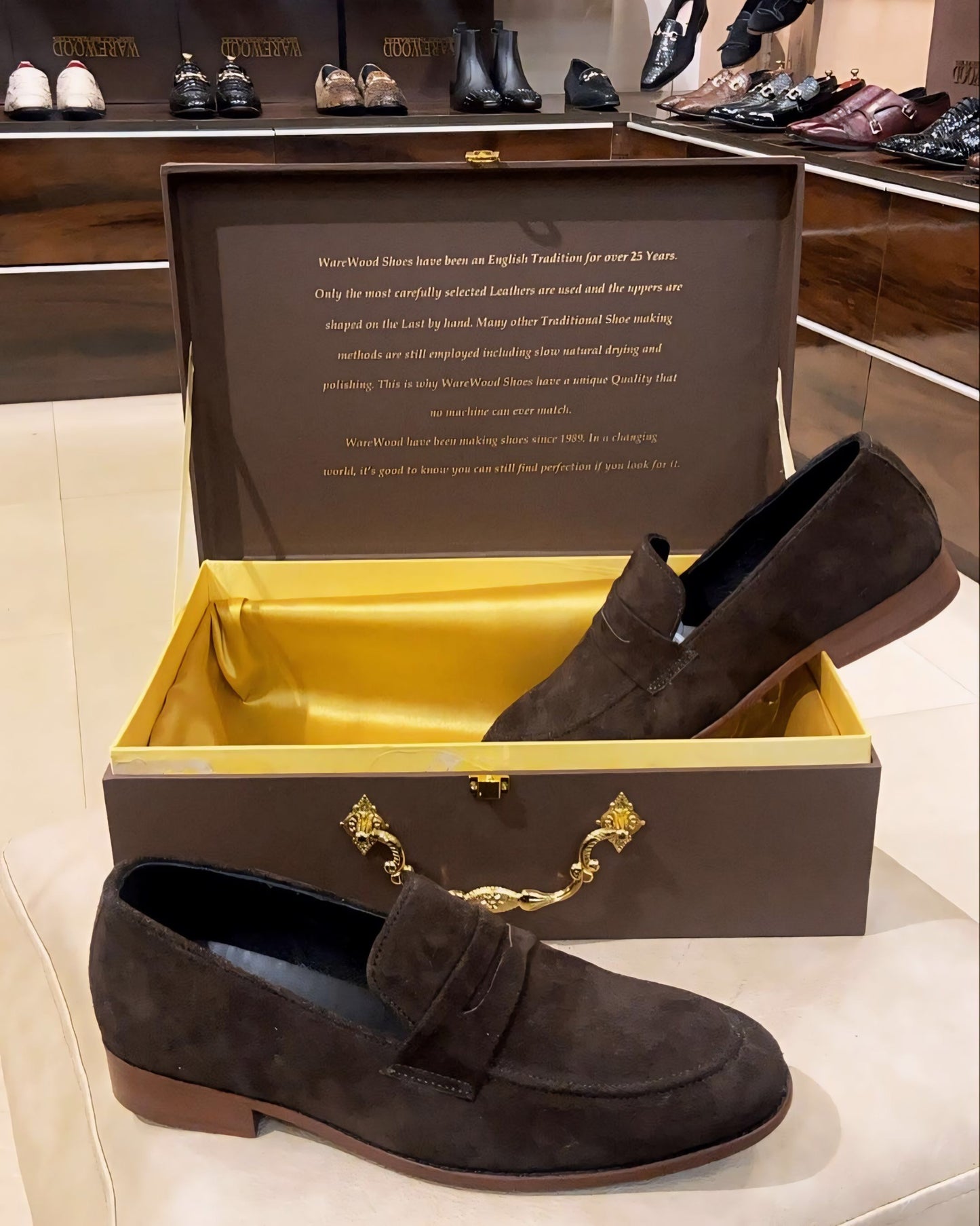 Coffee Brown Suede Penny Loafers