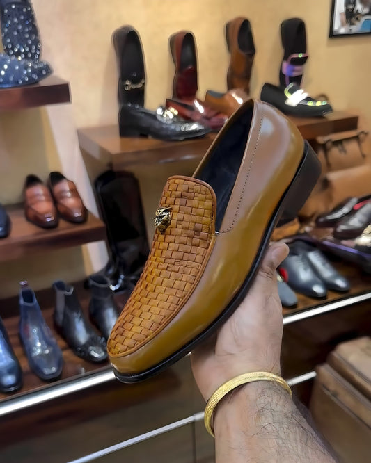 Mustard Shade Braided Leather Spectators