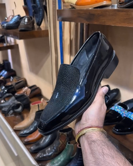 Exotic Stingray Fish Skin Moccasins