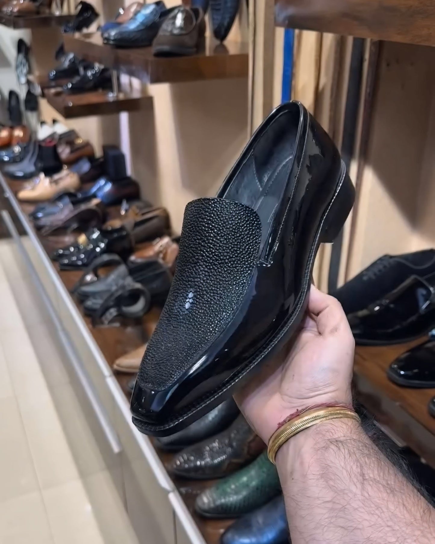 Exotic Stingray Fish Skin Moccasins
