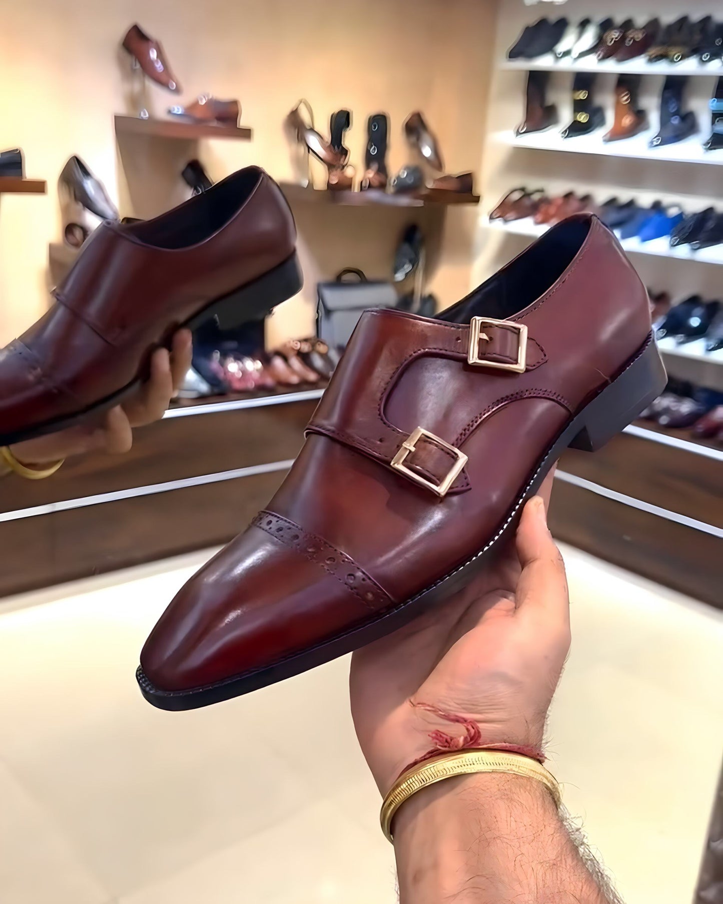 Burgundy Patina Double Monks