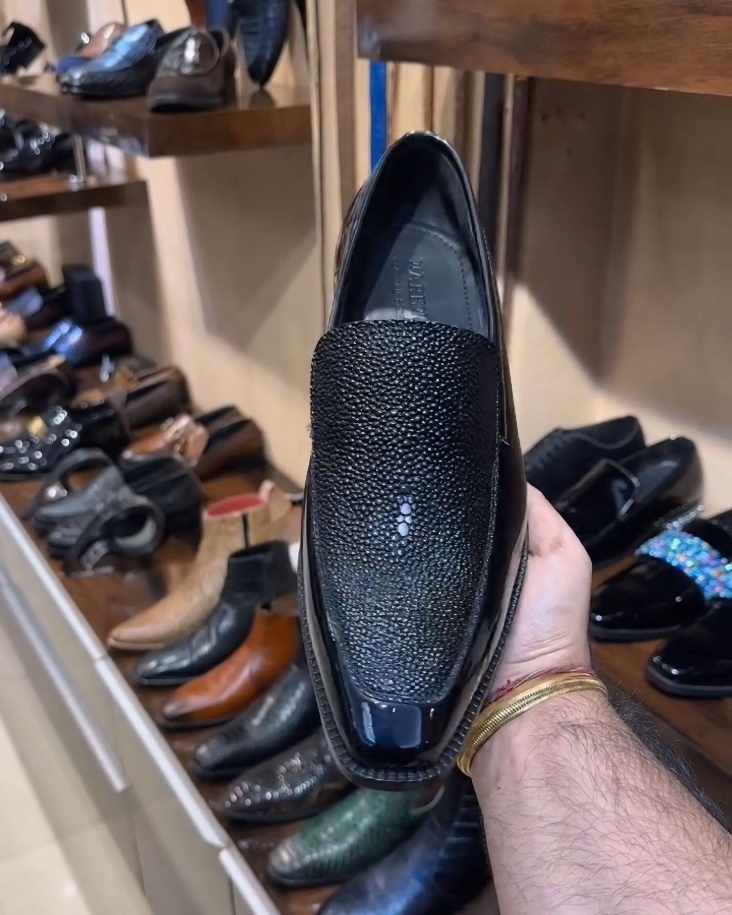Exotic Stingray Fish Skin Moccasins