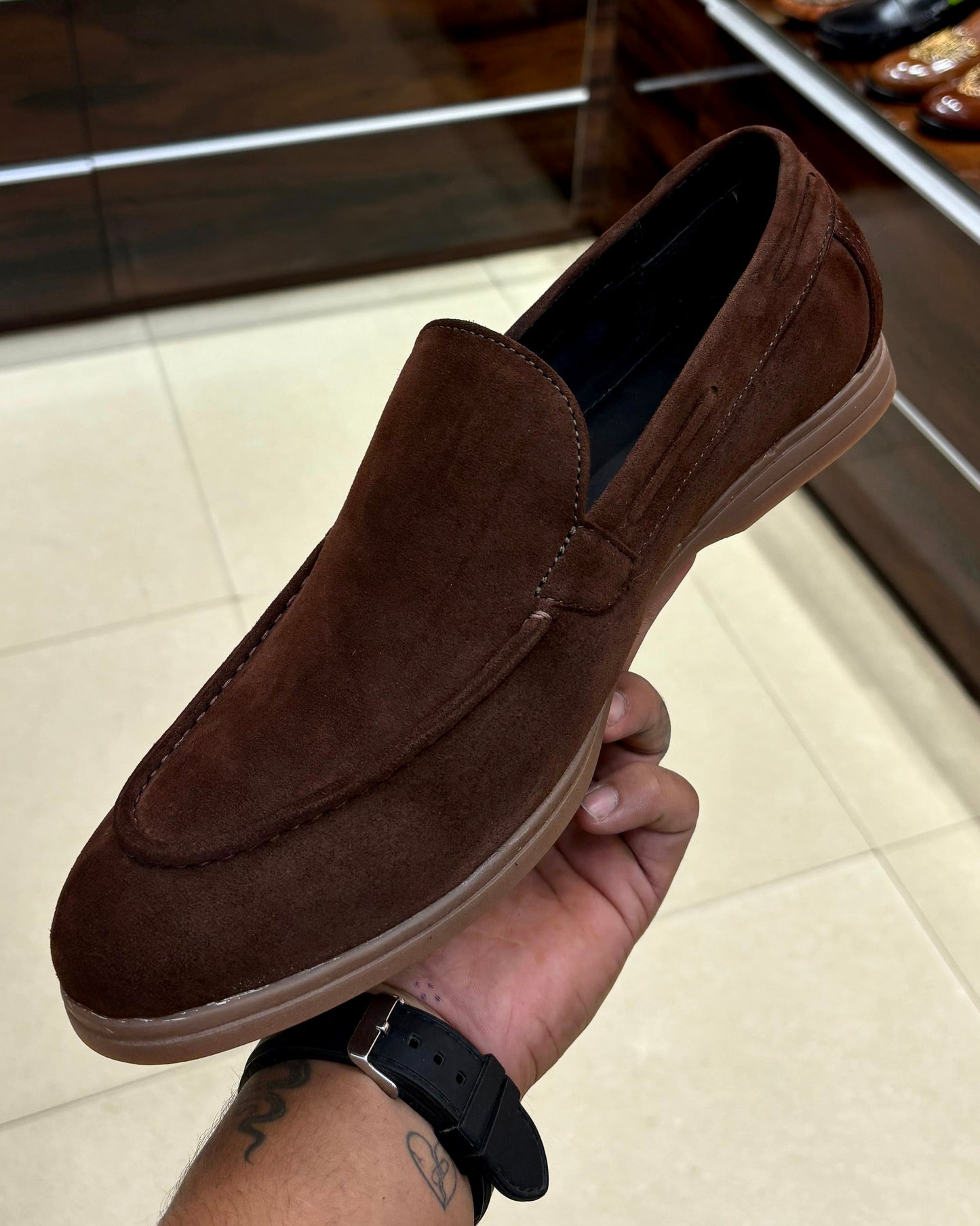 Old Money Dark Brown Suede Yacht Loafers