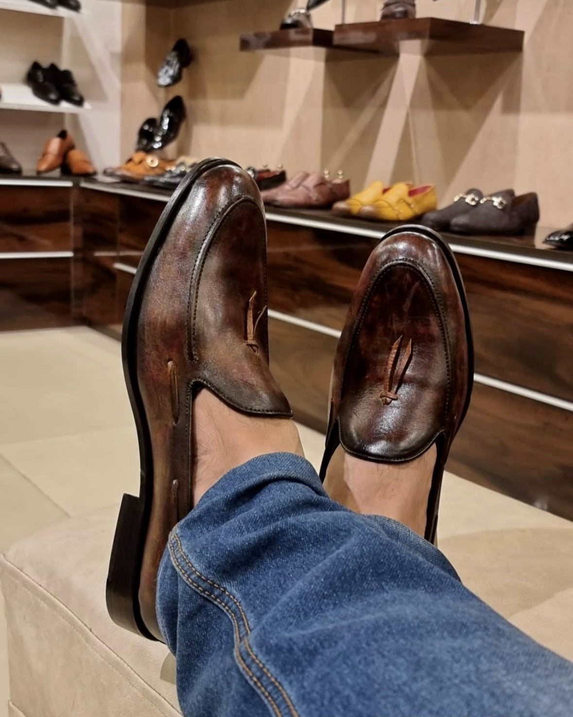 Burnt Coffee Brown Bow Loafers