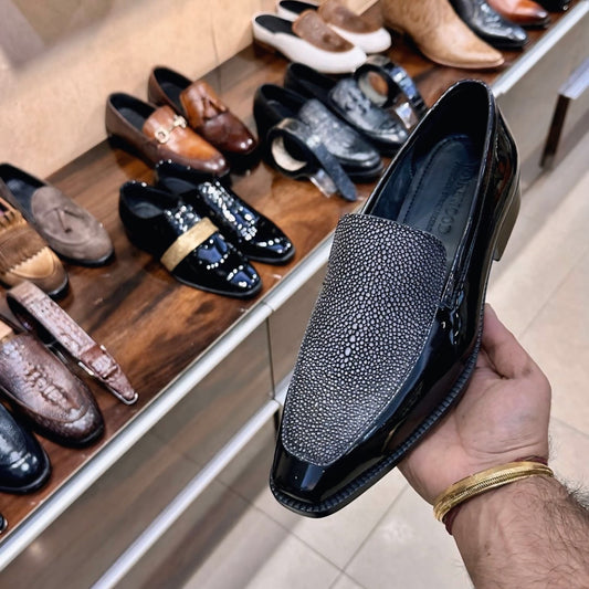 Stingray Fish Skin Spectator Moccasins