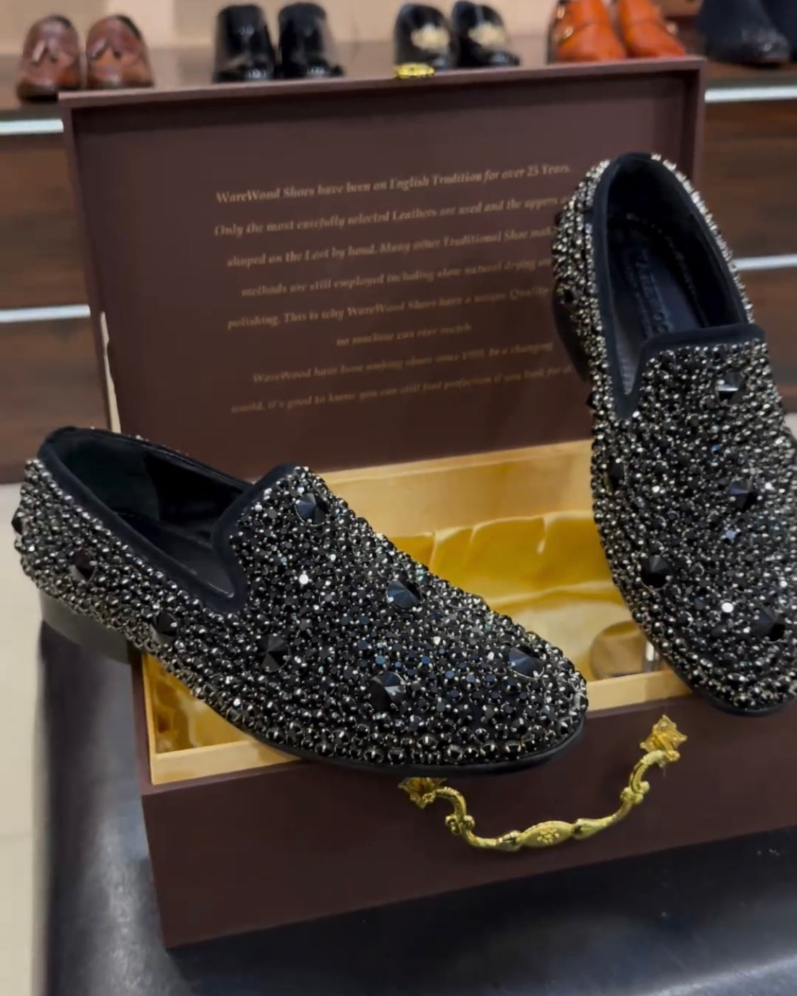 Obsidian Black Diamond Studded Moccasins