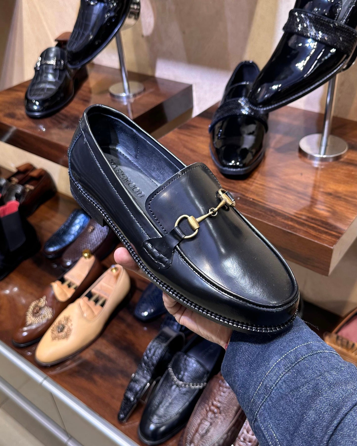 Classic Black Smooth Calf Leather Moccasins