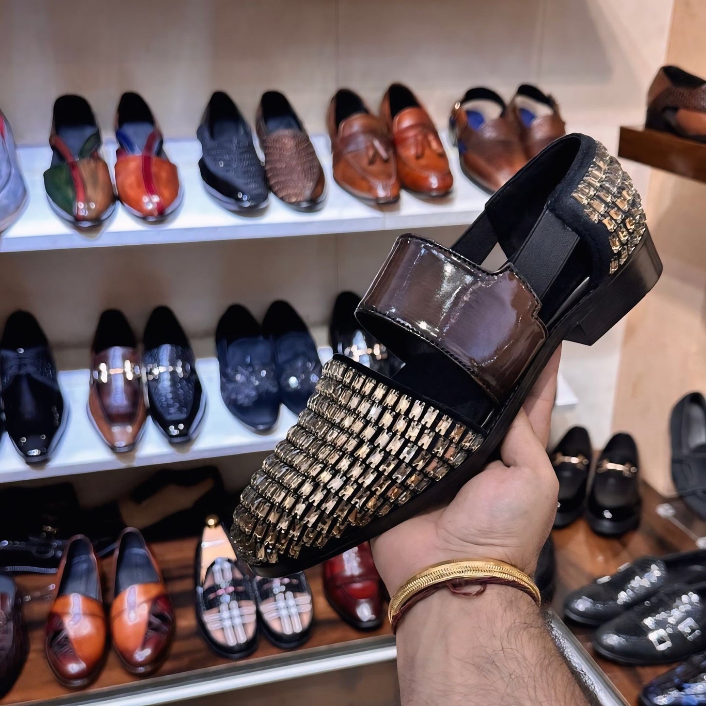 Indo Western Diamond Studded Spectator Peshawaris