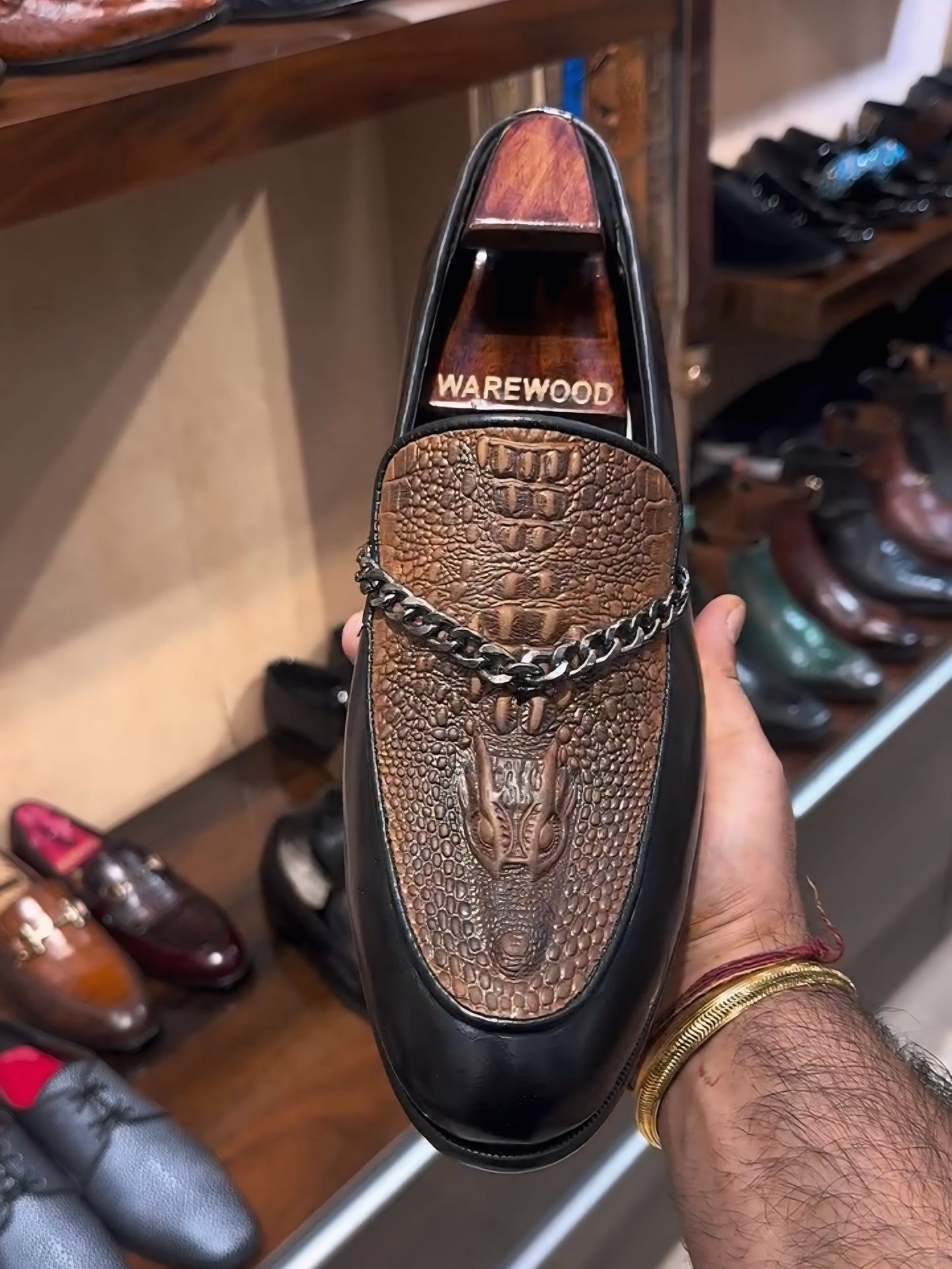 Limited Edition Crocodile Scaled Spectator Moccasins