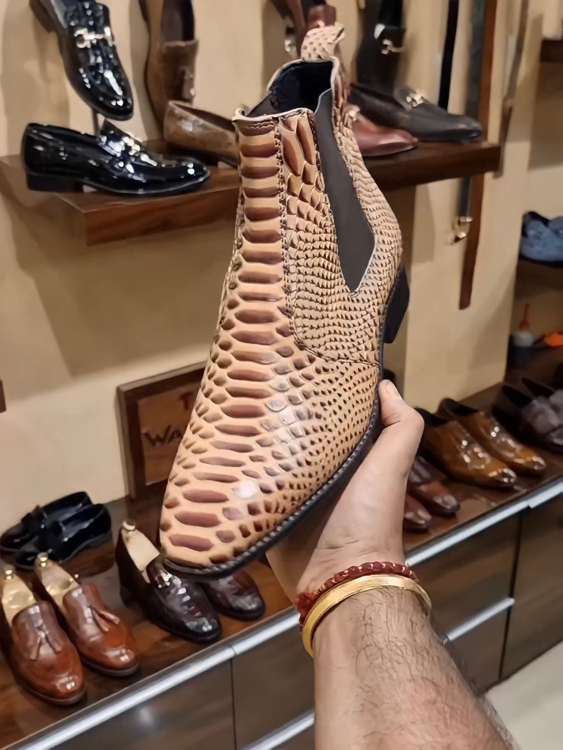 Exotic Snake Chelsea Boots