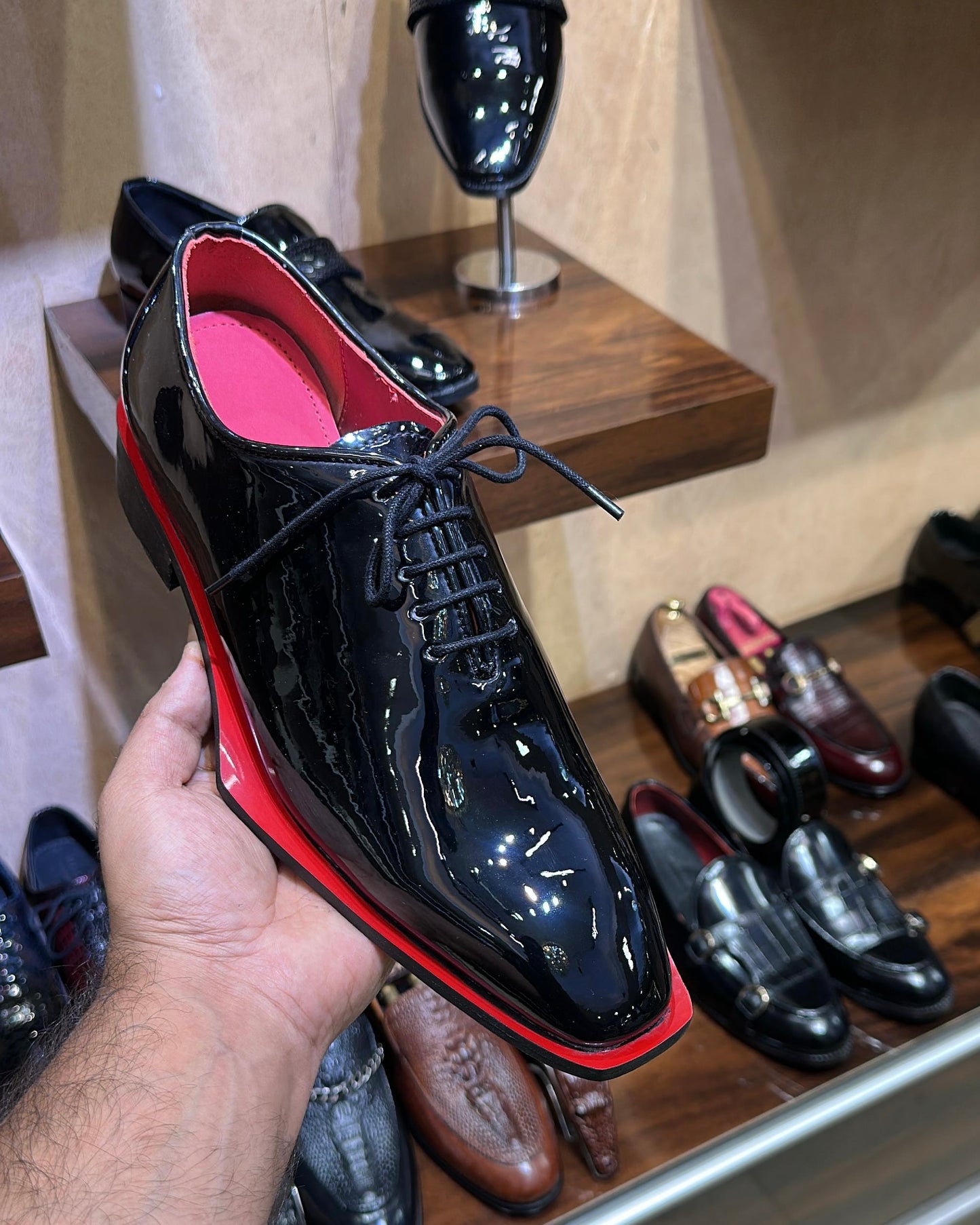 The Redline Cut Wholecut Oxfords with Red Bottoms