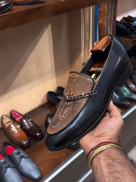 Limited Edition Crocodile Scaled Spectator Moccasins