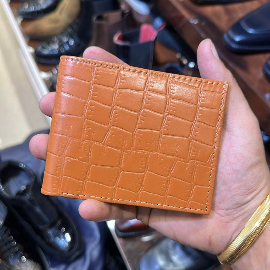 Orange Crocodile Scaled Wallet